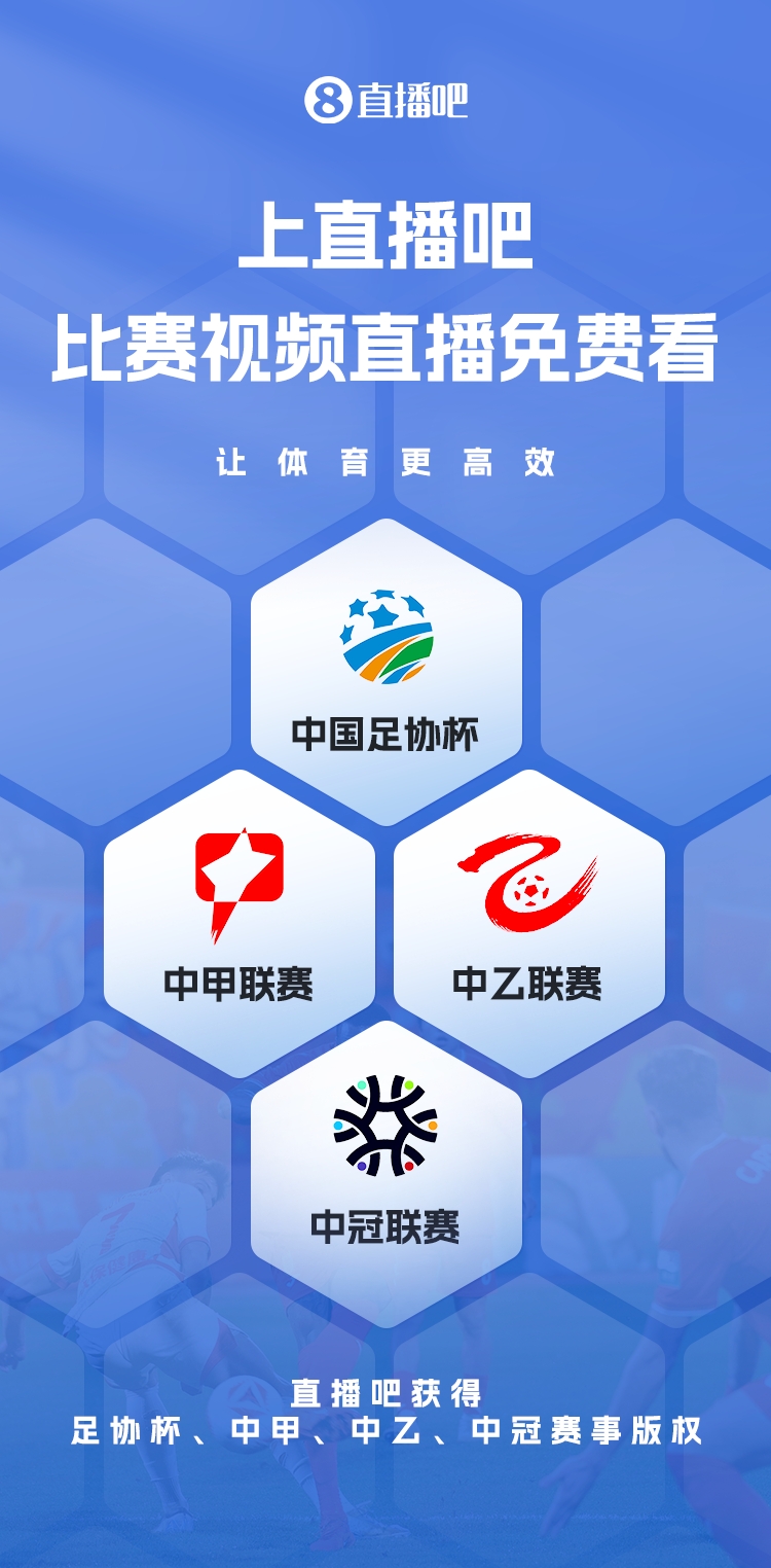 官宣！直播吧獲足協(xié)杯、中甲、中乙、中冠賽事版權(quán)，免費視頻直播